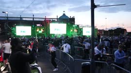 England fans erupt in joy, flair guns go off at '4TheFans' following Euro 2020 win over Denmark