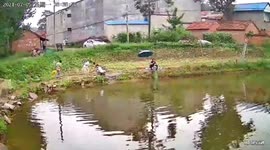 Chinese fisherman survives after his fishing rod touches high-voltage cables