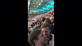 Electric atmosphere inside Wembley as 60,000 England fans celebrate win over Denmark