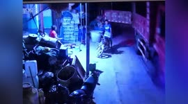 Pedestrian's Matrix-like reactions see him dodge truck's door that swung open in China