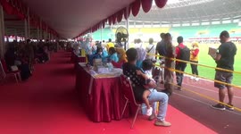 Jab, next! 50,000 people vaccinated in one day at stadium in Bekasi, Indonesia