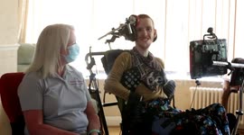 Further footage: Proud Yorkshireman with cerebral palsy finally gets a voice in his native accent