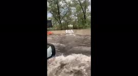 Flooding on Harlem River Drive in New York