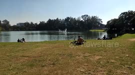 Ibirapuera Park on holiday in São Paulo, Brazil