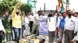 Congress Protest Against Modi Government Over Fuel Price Hike In India