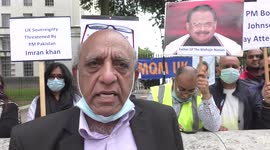 A protest against the threats of Prime Minister Pak Imran Khan against MQM leader Altaf Hussian, London, UK
