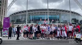 England fans partying at Wembley Stadium, 8 HOURS before kickoff!