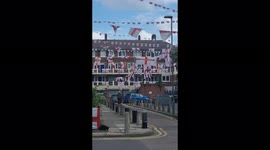 Kirby Estate in south London is covered in hundreds of flags ahead of England final