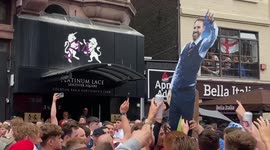 'Gareth Southgate' arrives at huge England fan celebration in London's West End