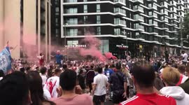 England fans party outside Wembley Stadium ahead of Euro 2020 final