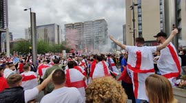 England fans outside Wembley Stadium ahead of the final of Euro 2020 between Italy and England