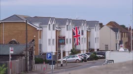 Giant union flag supporting England seen in Kent, UK