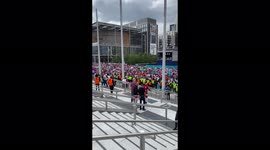 Euro 2020: Sea of fans on Wembley Way ahead of Italy-England kick-off