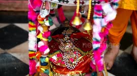 Lord Krishna Ride On Chariot During Annual Rath Yatra Festival In Rajasthan, India