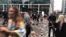 England fans leave loads of rubbish behind outside Wembley stadium before Euro 2020 final