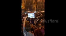 Palermo celebrates Italy's goal against England with vuvuzela trumpets and chants