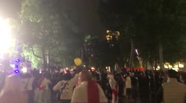 England fans set of fireworks in Leicester Square as the Euro 2020 final goes to penalties
