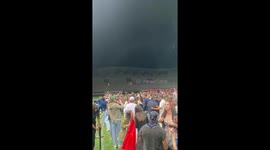 Italians living in Paris dance and wave flags as Italy wins Euro 2020 Championship
