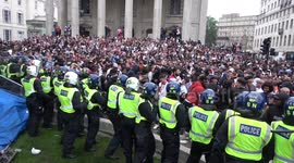 Violent scenes in Trafalgar Square as England fans break through police barricades during match