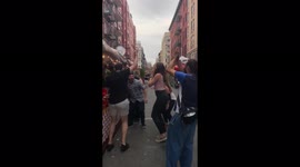 Italian fans celebrating in Little Italy, Manhattan, New York City!