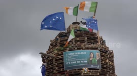 Huge bonfire lit in Belfast as Northern Ireland commemorates Battle of the Boyne