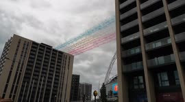 The Red Arrows Flypast Wembley Stadium