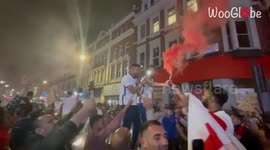 'Wild Scenes in Soho Following England's Victory over Denmark'