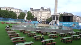 UEFA Fan Zone in Trafalgar Square ready for Euros 2020 screening in London