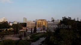 Aerial view of the Ipiranga Museum in São Paulo, Brazil under renovation
