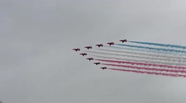 UK: Red Arrows Fly Over The Sky Of Wembley Stadium Before Euro 2020 Final