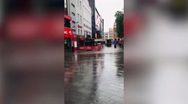 Huge clean up operation takes place in Leicester Square after England fans left the area trashed