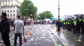 England v Italy Fans Euros Finals in London Clash with Police in Trafalgar Square