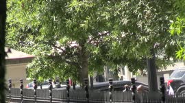Madam Vice President of the United States Kamala Harris departs the Eisenhower Executive Office Building in Washington, DC on July 12, 2021