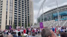 Drunk England fans chanting about sniffing drugs outside Wembley stadium euro 2020 final