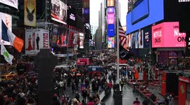 Crowded City Center In United States of America