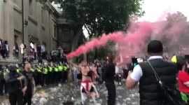 English fans at Trafalgar Square. Football Euro 2020 final England vs Italy