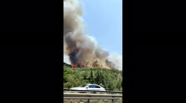 Wildfire burning through Greek forest causes evacuations at hotel