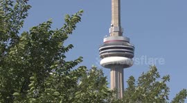 Tourists and boats on the lake at Toronto as COVID pandemic eases and life starts returning to normal in the summer.