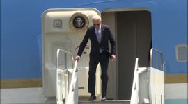 President of the United States Joe Biden arrives at the Philadelphia International Airport