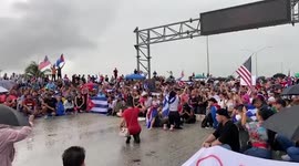 US: Supporters Of Cuban Protest Shut Down Palmetto Expressway In Miami 5