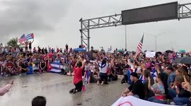 Supporters of Cuban protests shut down Miami highway during rush hour