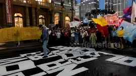 Protest against genocide in São Paulo, Brazil