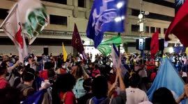 Conflict at a protest against Jair Bolsonaro and Hamilton Mourão in São Paulo, Brazil