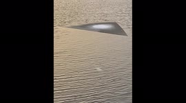 Strange Ice Shape Floats Through River in Nordic Wintertime