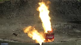 YouTuber makes 'volcano' from drinks bottle filled with sparklers