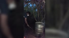 Illegal liquor gets destroyed in southern India