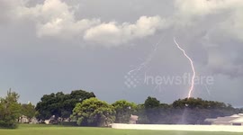 Daytime Lightning Strikes in Slow Motion at 240FPS - Multiple Lightning Strokes