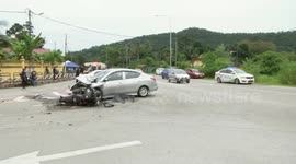 A motorcyclist died after being involved in an accident with a car in Rembau, Malaysia