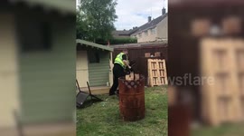 Shocking footage shows UK police officer punching suspect in the face and battering him with baton during arrest at his home