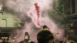 16-minute video captures carnage, unrest and aftermath in Manchester following England's EURO 2020 finals loss